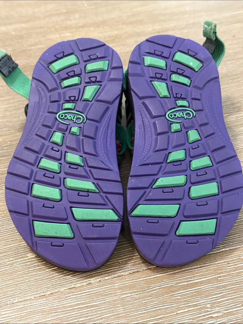 Chaco Kids Teal Multicolor Zigzag Strap Sandals